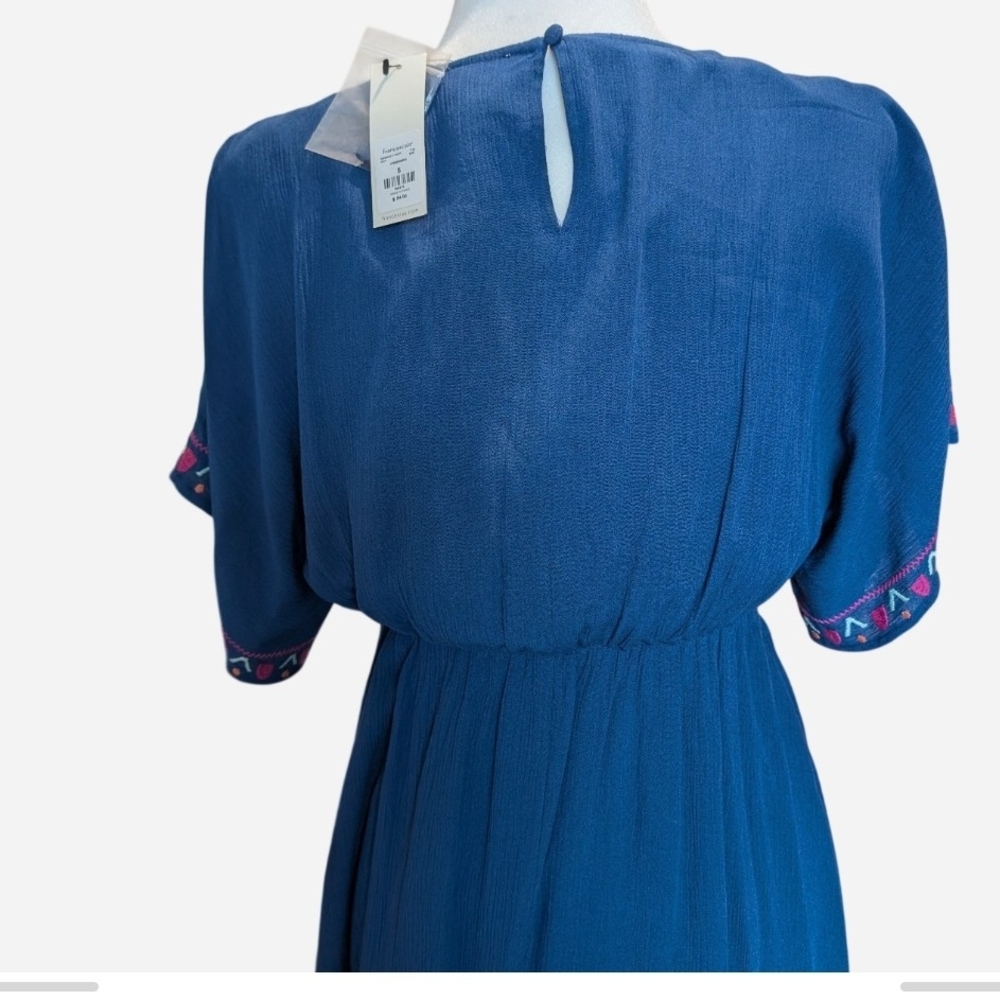 Blue Rain Floral Embroidered Mini Dress - Picture 7 of 10
